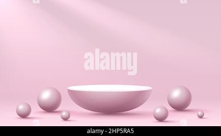 Palco podio con illuminazione, Stage Podium Scene con per il Premio, decor elemento sfondo. Illustrazione vettoriale Illustrazione Vettoriale