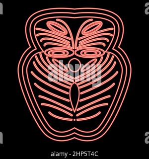 Neon pezzo salmone pesce rosso vettore colore illustrazione immagine stile piatto Illustrazione Vettoriale