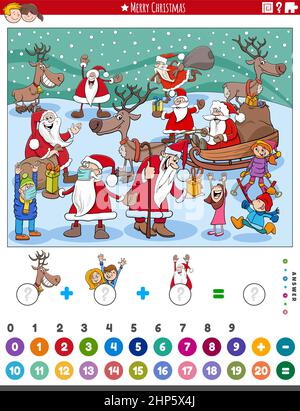 Contate e aggiungete il gioco con i fumetti di Natale Illustrazione Vettoriale