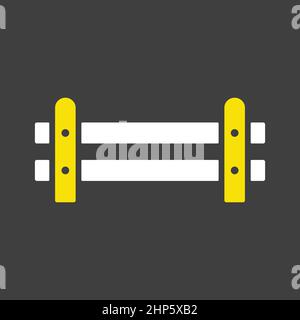 Recinzione in legno da tavole incrociate icona Illustrazione Vettoriale