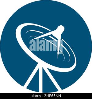 disegno di illustrazione vettoriale dell'icona della tv satellitare parabolica Illustrazione Vettoriale