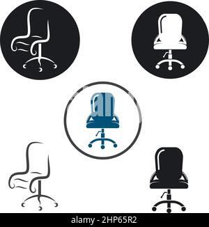 disegno di illustrazione vettoriale dell'icona della sedia dell'ufficio Illustrazione Vettoriale