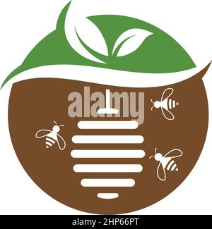 illustrazione dell'icona del vettore alveare dell'ape Illustrazione Vettoriale