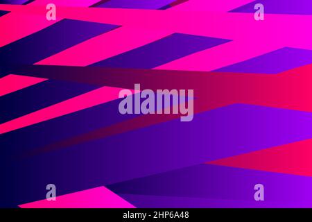 Grafica di copertina minimale, design dello spazio di copia. Colore sfumato rosa neon viola. Astratto 80s texture linee di pattern geometrico. Strisce dinamiche fluido trendy background.Artistic semplice moderno modello vettore Illustrazione Vettoriale