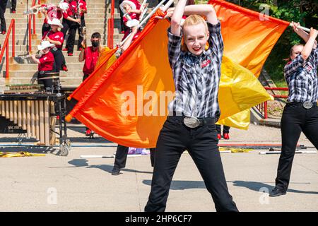 Calgary, Alberta, Canada - July13,2021 : Stampede Color guard performance Foto Stock