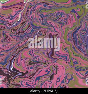 Illustrazione effetto marmo, in rosa, viola e verde. Foto Stock