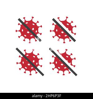 Nessun segno vettore di divieto covid Illustrazione Vettoriale