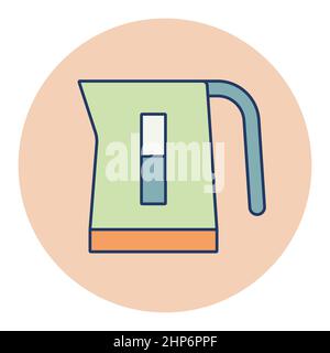 Icona vettore bollitore elettrico. Apparecchio da cucina Illustrazione Vettoriale