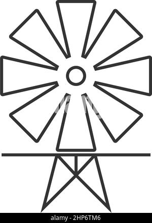 Modello di design piatto con logo icona della ventola Illustrazione Vettoriale