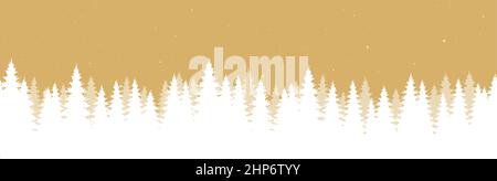 sfondo paesaggio natalizio con abeti innevati Illustrazione Vettoriale