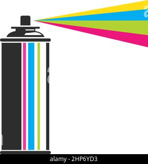 icona del flacone di vernice spray disegno vettoriale Illustrazione Vettoriale