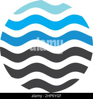 Onda di acqua simbolo e modello icona vettore Illustrazione Vettoriale