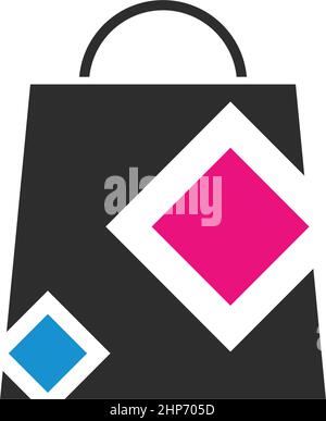 shopping bag icona disegno vettoriale Illustrazione Vettoriale