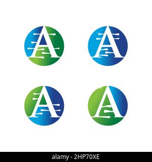 Lettera iniziale A del logo del monogramma del DNA Illustrazione Vettoriale