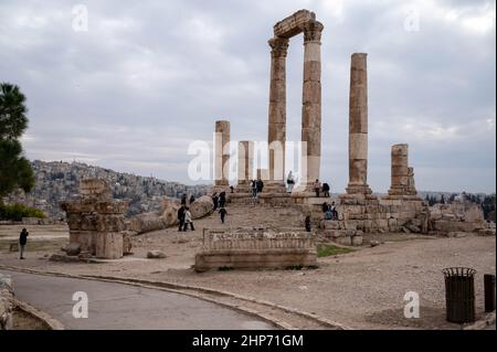 Tempio di Ercole, cittadella di Amman, Giordania Foto Stock