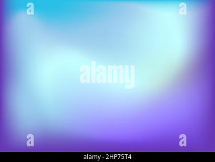 Sfocatura astratta forme fluide motivo onda, liquido ondulato sfondo alla moda. Retro sfumatura texture grafica vettoriale modello spazio di copia Poster Layout volantino Banner copertina blu blu viola colori morbidi Illustrazione Vettoriale