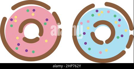 donuts vettore, icona illustrazione disegno Illustrazione Vettoriale