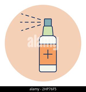 Disinfettante spray antibatterico, disinfettante per le mani Illustrazione Vettoriale