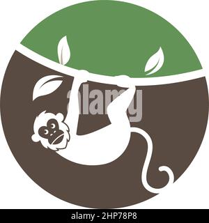 disegno dell'icona del vettore scimmia Illustrazione Vettoriale