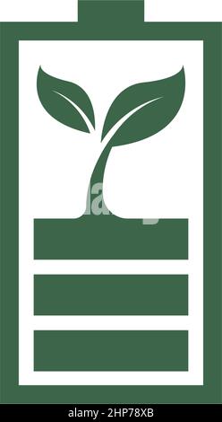 immagine vettoriale dell'icona della batteria eco Illustrazione Vettoriale