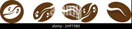 Icona vettore modello caffè fagioli Illustrazione Vettoriale