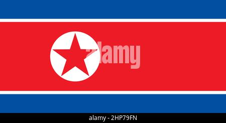 Bandiera della Corea del Nord Illustrazione Vettoriale