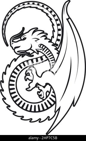 Illustrazione vettoriale del modello di icona Dragon Illustrazione Vettoriale