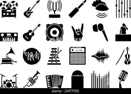 Insieme dell'icona di musica Illustrazione Vettoriale