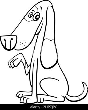 carino spotted cane fumetto colorare pagina del libro Illustrazione Vettoriale