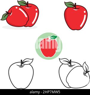 Immagine vettoriale dell'icona Apple Illustrazione Vettoriale