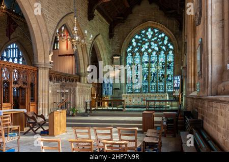 Chiesa parrocchiale di St Wulfram, Grantham, Lincolnshire, Inghilterra, Regno Unito. - vista interna Foto Stock