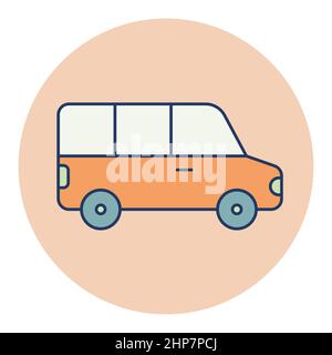 Navetta per l'aeroporto, icona del vettore bus navetta Illustrazione Vettoriale