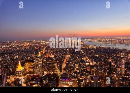New York Night Skyline Foto Stock