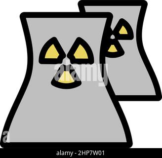 Icona della stazione nucleare Illustrazione Vettoriale