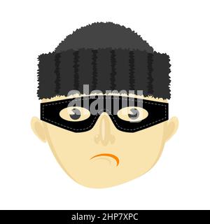 Icona gangster isolata su sfondo bianco. Design piatto. Illustrazione Vettoriale