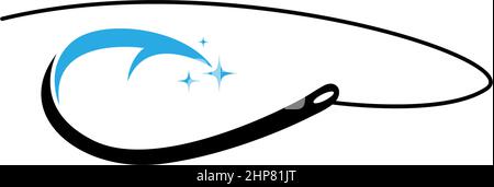 Icona del gancio da pesca disegno del logo Illustrazione Vettoriale