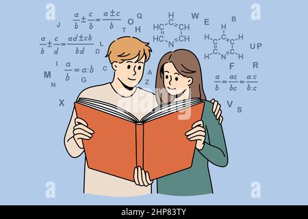 Imparare la matematica e studiare il concetto. Illustrazione Vettoriale