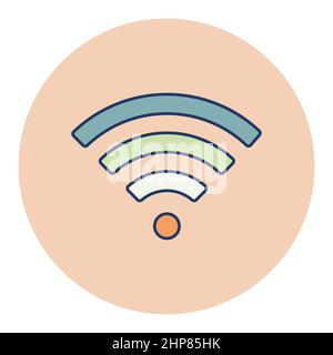 Icona flat vector della rete wireless Wi Fi Illustrazione Vettoriale