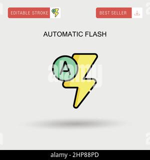 Flash automatico icona vettore semplice. Illustrazione Vettoriale