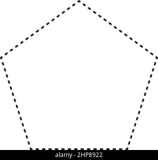 Icona vettoriale a forma di Pentagono con simbolo tratteggiato per un elemento ui di grafica creativa in un'illustrazione con pittogramma Illustrazione Vettoriale