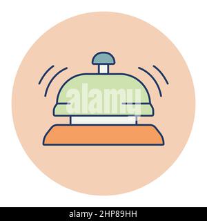 Campanello, hotel, icona del vettore di servizio Illustrazione Vettoriale