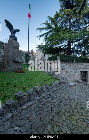 Arqua Petrarca, ITALIA - 12 febbraio 2021: Un centro storico della regione Veneto. È stata definita una delle più belle città più antiche Foto Stock