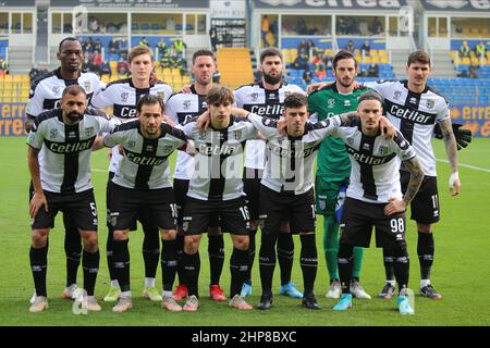 Parma, Italia. 19th Feb 2022. Giocatori DI PARMA CALCIO durante la partita della Serie B tra Parma Calcio e Ternana Calcio a Ennio Tardini il 19 febbraio 2022 a Parma. Credit: Independent Photo Agency/Alamy Live News Foto Stock