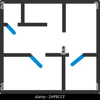 Icona del piano dell'appartamento Illustrazione Vettoriale