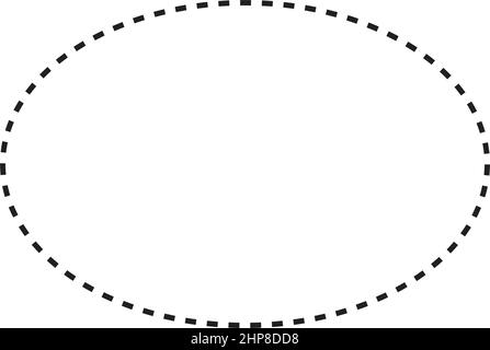 Simbolo ellisse icona vettoriale a forma tratteggiata per l'elemento dell'interfaccia utente di un disegno grafico creativo in un'illustrazione con pittogramma Illustrazione Vettoriale
