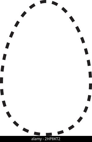 Icona vettoriale a simboli tratteggiati di forma ovale per l'elemento ui di un disegno grafico creativo in un'illustrazione con pittogramma Illustrazione Vettoriale