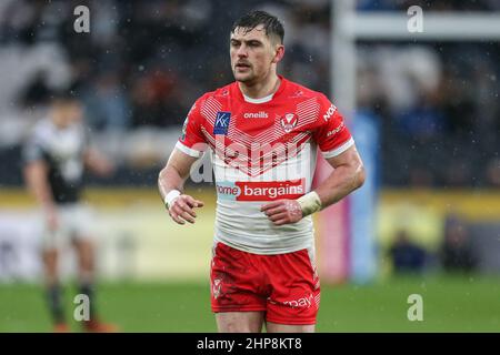 Lewis Dodd (7) di St Helens durante il gioco Foto Stock