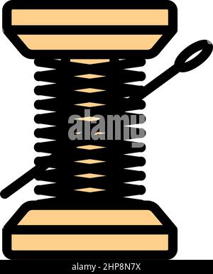 Icona bobina per cucire con filo Illustrazione Vettoriale