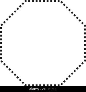Simbolo ottagono icona vettoriale a forma punteggiata per l'elemento ui di un disegno grafico creativo in un'illustrazione di pittogramma Illustrazione Vettoriale