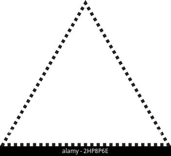 Simbolo vettoriale a forma di triangolo con icone punteggiate per l'elemento dell'interfaccia utente di un disegno grafico creativo in un'illustrazione con pittogramma Illustrazione Vettoriale